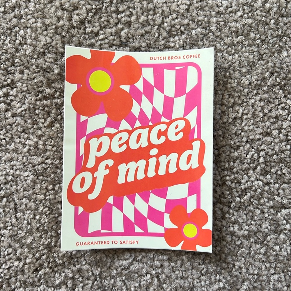 Dutch Bros Peace of Mind sticker